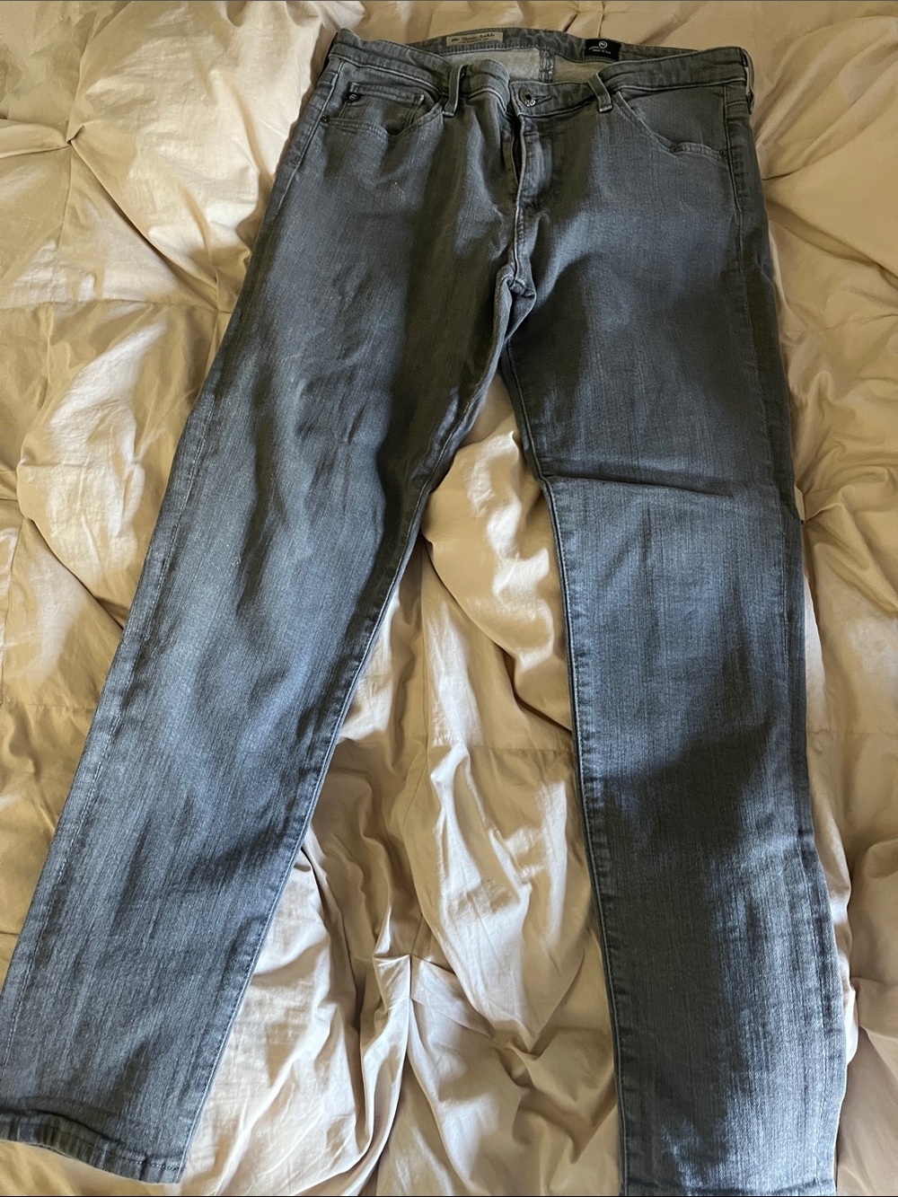 AG Gray Slim Straight Jeans